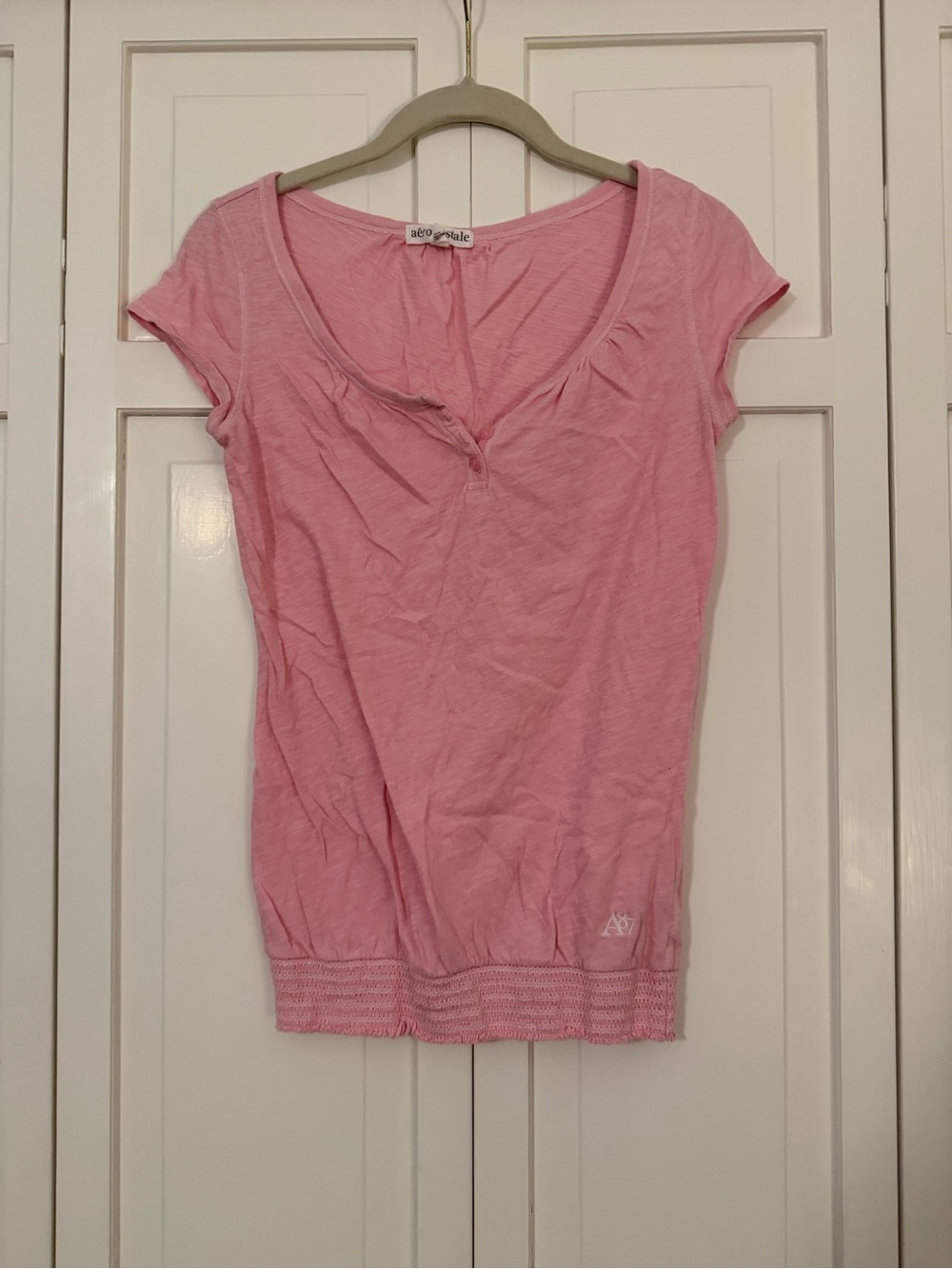 Aeropostale Light Pink Scoop Neck Short Sleeve Top